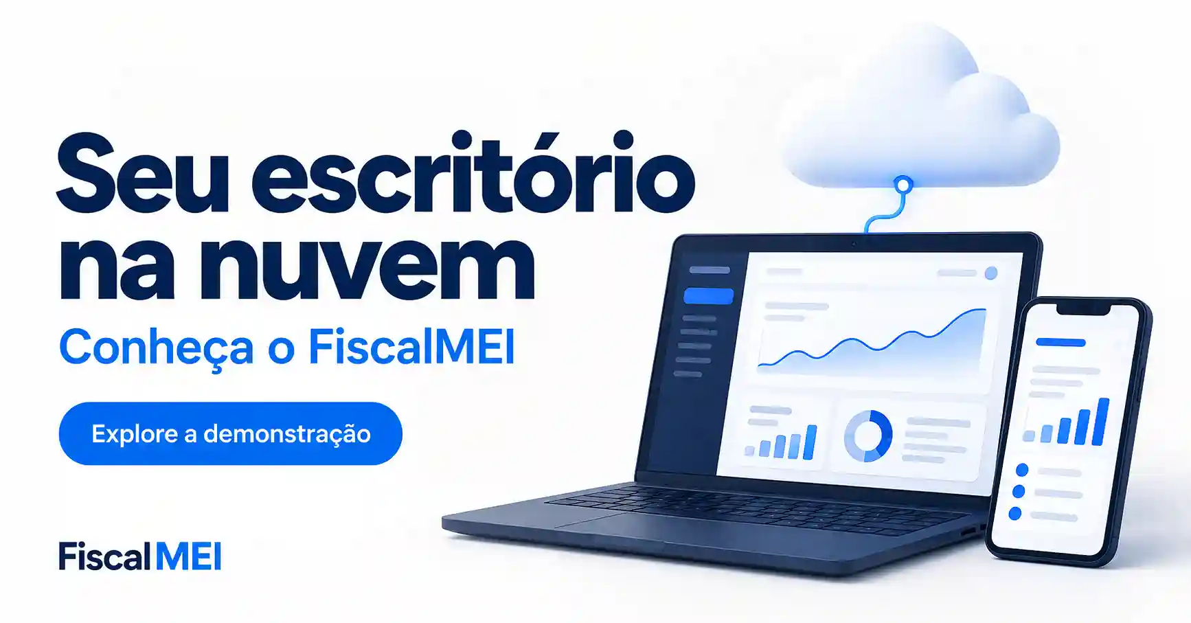 Notebook e celular com painel de gestão contábil na nuvem, em guia sobre o CNAE 8650-0/03.